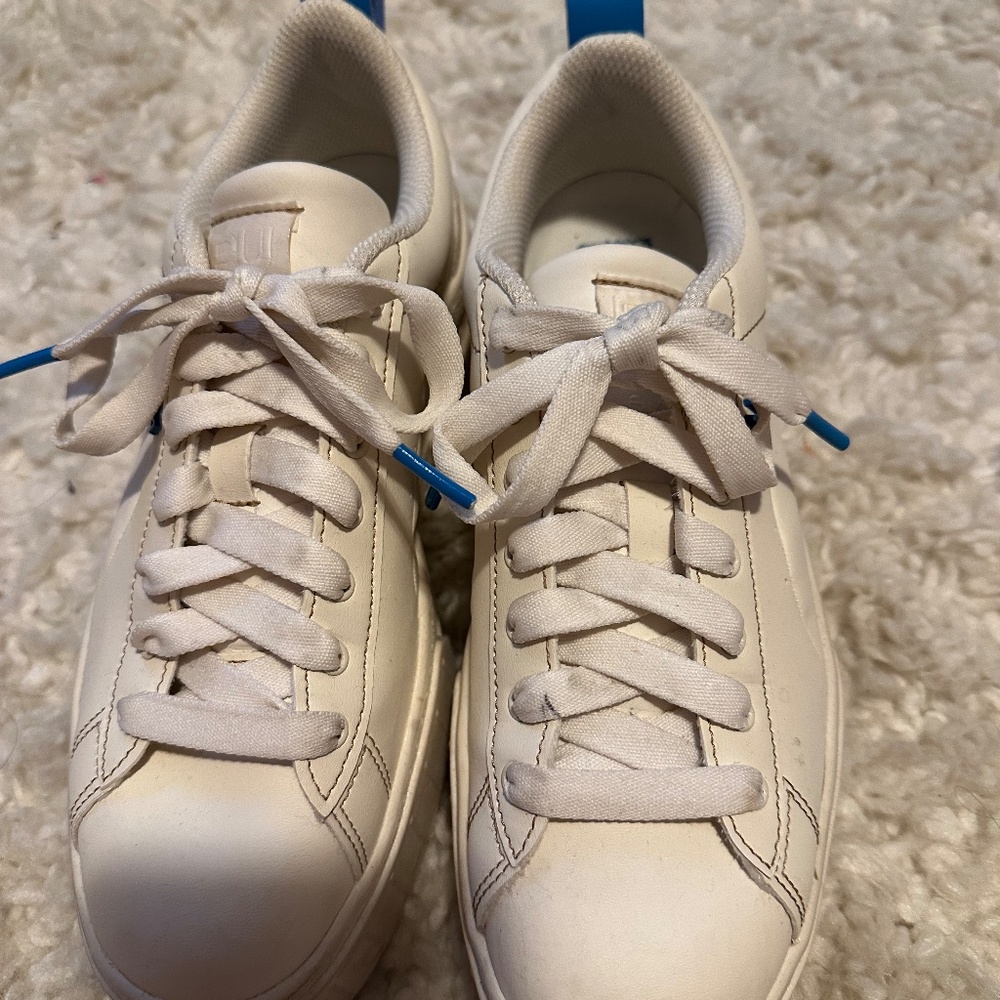 Puma White Platform Sneakers with Blue Accents - Picture 3 of 6